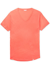 T-shirt à col en v rouge Orlebar Brown