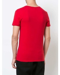 T-shirt à col en v rouge Versace