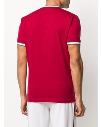 T-shirt à col en v rouge Brunello Cucinelli