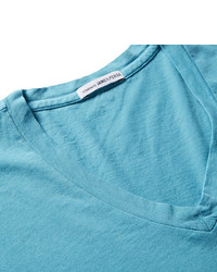 T-shirt à col en v turquoise James Perse