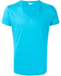 T-shirt à col en v turquoise Orlebar Brown