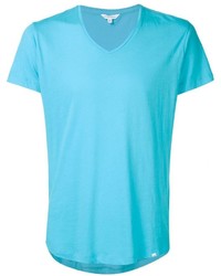 T-shirt à col en v turquoise Orlebar Brown