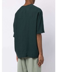 T-shirt à col en v vert foncé Giorgio Armani