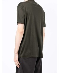 T-shirt à col en v vert foncé Emporio Armani