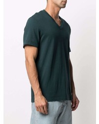 T-shirt à col en v vert foncé James Perse
