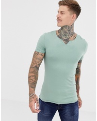 T-shirt à col en v vert menthe ASOS DESIGN