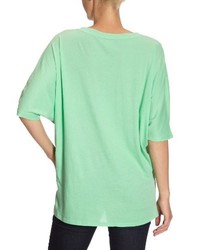 T-shirt à col en v vert menthe Bobi