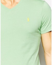 T-shirt à col en v vert menthe Polo Ralph Lauren