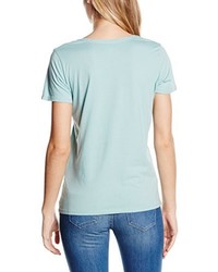 T-shirt à col en v vert menthe Wrangler