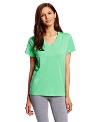 T-shirt à col en v vert