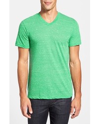 T-shirt à col en v vert