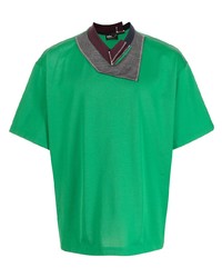 T-shirt à col en v vert Kolor
