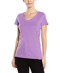 T-shirt à col en v violet clair Stedman Apparel