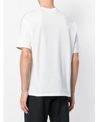 T-shirt à col rond à carreaux blanc Stephan Schneider