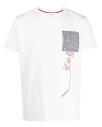 T-shirt à col rond à carreaux blanc Ports V