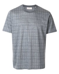 T-shirt à col rond à carreaux gris Cerruti 1881