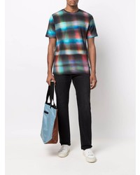 T-shirt à col rond à carreaux multicolore PS Paul Smith