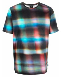 T-shirt à col rond à carreaux multicolore PS Paul Smith