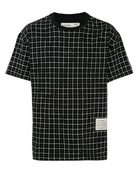 T-shirt à col rond à carreaux noir et blanc A-Cold-Wall*