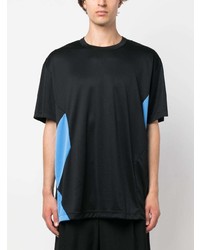 T-shirt à col rond à carreaux noir Comme Des Garcons Homme Plus