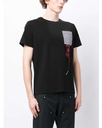 T-shirt à col rond à carreaux noir Ports V