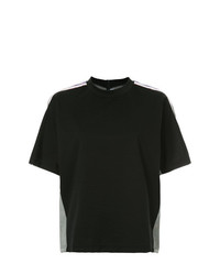 T-shirt à col rond à carreaux noir Maison Mihara Yasuhiro