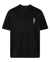 T-shirt à col rond à carreaux noir Stampd