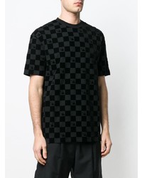 T-shirt à col rond à carreaux noir McQ Alexander McQueen