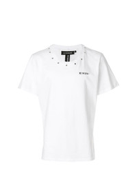 T-shirt à col rond à clous blanc Icosae