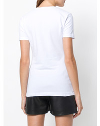 T-shirt à col rond à clous blanc Versace Jeans