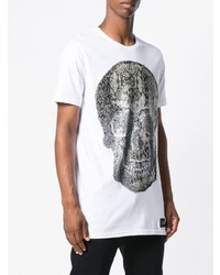 T-shirt à col rond à clous blanc Philipp Plein