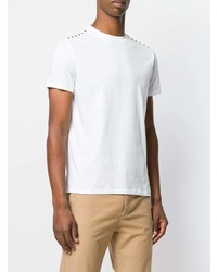 T-shirt à col rond à clous blanc Valentino