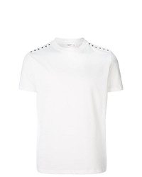T-shirt à col rond à clous blanc Valentino