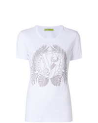 T-shirt à col rond à clous blanc Versace Jeans
