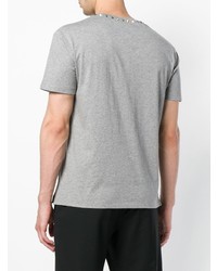T-shirt à col rond à clous gris Valentino