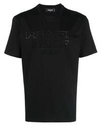 T-shirt à col rond à clous noir DSQUARED2