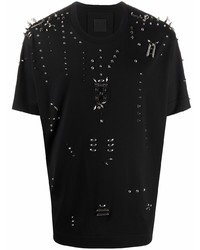 T-shirt à col rond à clous noir Givenchy