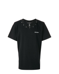 T-shirt à col rond à clous noir Icosae