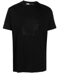 T-shirt à col rond à clous noir Karl Lagerfeld
