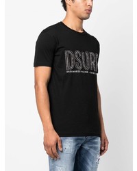T-shirt à col rond à clous noir DSQUARED2