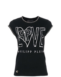 T-shirt à col rond à clous noir Philipp Plein