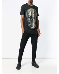 T-shirt à col rond à clous noir Philipp Plein