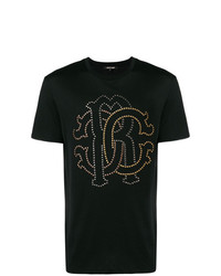 T-shirt à col rond à clous noir Roberto Cavalli