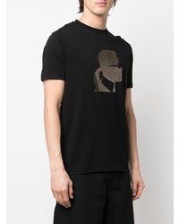 T-shirt à col rond à clous noir Karl Lagerfeld