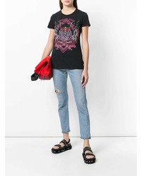 T-shirt à col rond à clous noir Versace Jeans