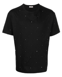 T-shirt à col rond à clous noir Valentino
