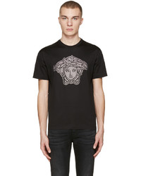 T-shirt à col rond à clous noir Versace