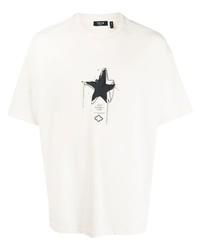 T-shirt à col rond à étoiles beige