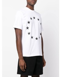 T-shirt à col rond à étoiles blanc et noir Études