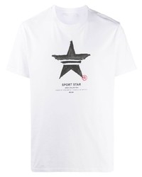 T-shirt à col rond à étoiles blanc et noir Neil Barrett